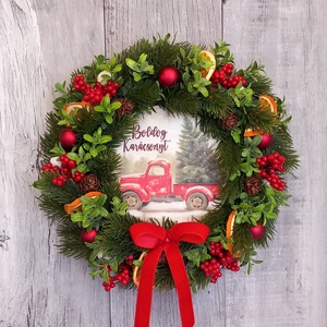 Boldog Karácsonyt - Karácsonyi Kopogtató/Téli Kopogtató /Téli Ajtódísz/Karácsonyi Ajtódísz/Falidísz/, Karácsony, Karácsonyi lakásdekoráció, Karácsonyi ajtódíszek, Virágkötés, MESKA