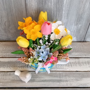  Egy Nagybögrényi Tavasz  - Tavaszi Asztaldísz/Tulipános Asztaldísz/Virágos Asztaldísz - otthon & életmód - dekoráció - asztal és polc dekoráció - asztaldísz - Meska.hu