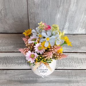  Szeretet-Szív Virágai  - Tavaszi Asztaldísz/Virágos Asztaldísz/Köszöntő Virágdísz - otthon & életmód - dekoráció - asztal és polc dekoráció - asztaldísz - Meska.hu