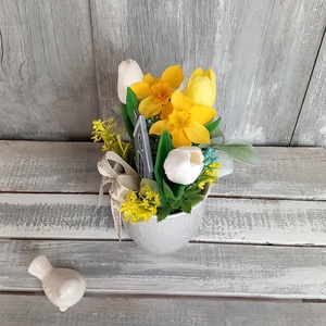  Tavasz Házikója  - Tavaszi Asztaldísz/Virágos Asztaldísz/Bögrés Asztaldísz - otthon & életmód - dekoráció - asztal és polc dekoráció - asztaldísz - Meska.hu