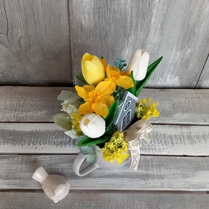  Tavasz Házikója  - Tavaszi Asztaldísz/Virágos Asztaldísz/Bögrés Asztaldísz - otthon & életmód - dekoráció - asztal és polc dekoráció - asztaldísz - Meska.hu