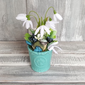 Hóvirágok Őrzője-Hóvirágos Asztaldísz/Virágos Asztaldísz, Otthon & Életmód, Dekoráció, Virágdekoráció, Virágdíszek, Asztali virágdísz, Virágkötés, MESKA