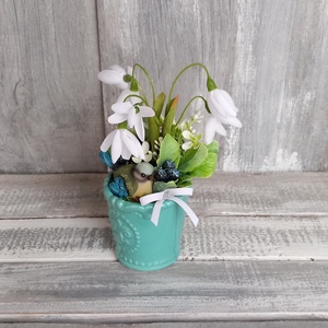 Hóvirágok Őrzője-Hóvirágos Asztaldísz/Virágos Asztaldísz - otthon & életmód - dekoráció - virágdekoráció - virágdíszek - asztali virágdísz - Meska.hu