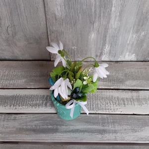 Hóvirágok Őrzője-Hóvirágos Asztaldísz/Virágos Asztaldísz - otthon & életmód - dekoráció - virágdekoráció - virágdíszek - asztali virágdísz - Meska.hu