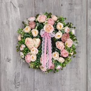 RózsaRomantika- Virágos Kopogtató/ Tavaszi Kopogtató /Nyári Ajtódísz/Ajtódísz /Falidísz/ - otthon & életmód - dekoráció - ajtó- és ablak dekoráció - ajtódísz & kopogtató - Meska.hu