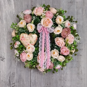 RózsaRomantika- Virágos Kopogtató/ Tavaszi Kopogtató /Nyári Ajtódísz/Ajtódísz /Falidísz/ - otthon & életmód - dekoráció - ajtó- és ablak dekoráció - ajtódísz & kopogtató - Meska.hu