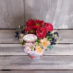 SzínesVirágok  - Anyák-napi Asztaldísz/Tavaszi Asztaldísz/Virágos Asztaldísz/Köszöntő Asztaldísz - otthon & életmód - virágdekoráció - virágdíszek - virágdísz kaspóban - Meska.hu