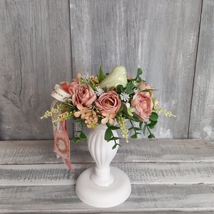 Vintage Kismadár  - Asztaldísz/Gyertyatartó/Tavaszi Asztaldísz/Virágos Asztaldísz - otthon & életmód - virágdekoráció - virágdíszek - asztali virágdísz - Meska.hu