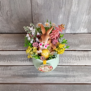  Tavaszi Nyuszika  - Tavaszi Asztaldísz/Virágos Asztaldísz/Húsvéti Asztaldísz - otthon & életmód - virágdekoráció - virágdíszek - asztali virágdísz - Meska.hu