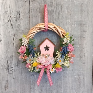 Helló Tavasz- Virágos Kopogtató/ Tavaszi Kopogtató /Ajtódísz /Falidísz/Koszorú - otthon & életmód - dekoráció - ajtó- és ablak dekoráció - ajtódísz & kopogtató - Meska.hu
