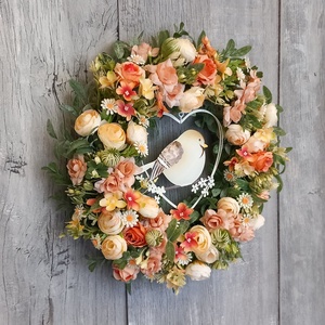 Kismadár Kopogtat- Virágos Kopogtató/Tavaszi Kopogtató/Tavaszi Ajtódísz/Nyári Ajtódísz/Ajtódísz /Falidísz/Koszorú - otthon & életmód - dekoráció - ajtó- és ablak dekoráció - ajtódísz & kopogtató - Meska.hu