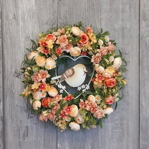 Kismadár Kopogtat- Virágos Kopogtató/Tavaszi Kopogtató/Tavaszi Ajtódísz/Nyári Ajtódísz/Ajtódísz /Falidísz/Koszorú - otthon & életmód - dekoráció - ajtó- és ablak dekoráció - ajtódísz & kopogtató - Meska.hu