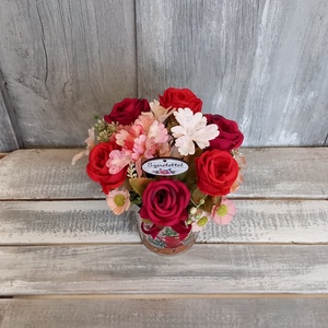 Rózsák Szeretettel  - Virágos Asztaldísz/Tavaszi Asztaldísz/Asztaldísz/Köszöntő Asztaldísz - otthon & életmód - virágdekoráció - virágdíszek - virágdísz kaspóban - Meska.hu