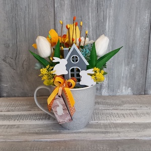  Tavasz Házikója  - Tavaszi Asztaldísz/Virágos Asztaldísz/Bögrés Asztaldísz - Meska.hu