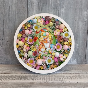 NyusziBarátok- Húsvéti Ajtódísz /Virágos Ajtódísz/Tavaszi Ajtódísz /Falidísz, Otthon & Életmód, Dekoráció, Ajtó- és ablak dekoráció, Ajtódísz & Kopogtató, Virágkötés, MESKA