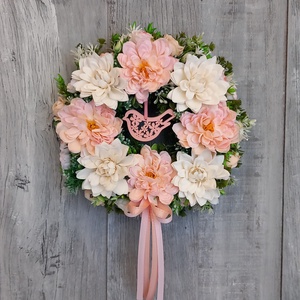 Kedvenc Dáliák - Virágos Kopogtató/Virágos Ajtódísz/Nyári Ajtódísz/Ajtódísz /Falidísz/Koszorú - otthon & életmód - dekoráció - ajtó- és ablak dekoráció - ajtódísz & kopogtató - Meska.hu