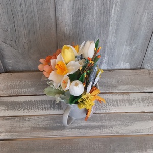  Tavasz Házikója  - Tavaszi Asztaldísz/Virágos Asztaldísz/Bögrés Asztaldísz - otthon & életmód - virágdekoráció - virágdíszek - asztali virágdísz - Meska.hu