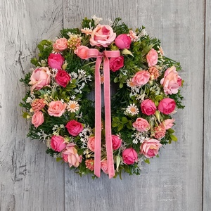 Rózsaálom- Virágos Kopogtató/Tavaszi Kopogtató/Tavaszi Ajtódísz/Nyári Ajtódísz/Ajtódísz /Falidísz/Koszorú - Meska.hu