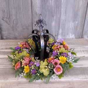 VirágVarázslat- Virágos Kopogtató/Tavaszi Kopogtató/Tavaszi Ajtódísz/Húsvéti Ajtódísz/Falidísz/Koszorú - otthon & életmód - dekoráció - ajtó- és ablak dekoráció - ajtódísz & kopogtató - Meska.hu