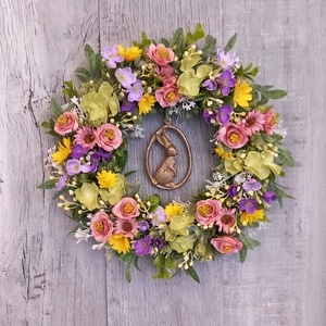 VirágVarázslat- Virágos Kopogtató/Tavaszi Kopogtató/Tavaszi Ajtódísz/Húsvéti Ajtódísz/Falidísz/Koszorú - otthon & életmód - dekoráció - ajtó- és ablak dekoráció - ajtódísz & kopogtató - Meska.hu