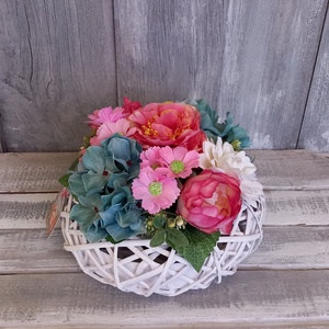 SzínVirágok  - Virágos Asztaldísz/Nőnapi Asztaldísz/Virágajándék/Virágkosár - otthon & életmód - virágdekoráció - virágdíszek - virágdísz kaspóban - Meska.hu