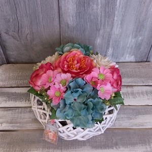 SzínVirágok  - Virágos Asztaldísz/Nőnapi Asztaldísz/Virágajándék/Virágkosár - otthon & életmód - virágdekoráció - virágdíszek - virágdísz kaspóban - Meska.hu