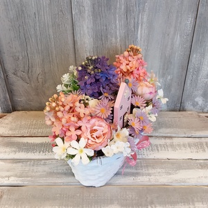 Virágoskert Házikója  - Tavaszi Asztaldísz/Virágos Asztaldísz/Asztaldísz/Virágajándék/Virágkosár - otthon & életmód - virágdekoráció - virágdíszek - virágdísz kaspóban - Meska.hu