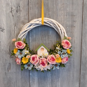 Faházikón Kopogtass- Virágos Kopogtató/Tavaszi Kopogtató/Tavaszi Ajtódísz/Ajtódísz/Falidísz/Koszorú - otthon & életmód - dekoráció - ajtó- és ablak dekoráció - ajtódísz & kopogtató - Meska.hu