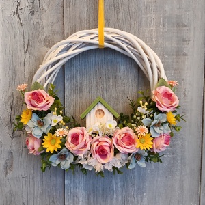 Faházikón Kopogtass- Virágos Kopogtató/Tavaszi Kopogtató/Tavaszi Ajtódísz/Ajtódísz/Falidísz/Koszorú - Meska.hu