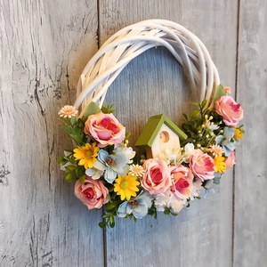 Faházikón Kopogtass- Virágos Kopogtató/Tavaszi Kopogtató/Tavaszi Ajtódísz/Ajtódísz/Falidísz/Koszorú - otthon & életmód - dekoráció - ajtó- és ablak dekoráció - ajtódísz & kopogtató - Meska.hu