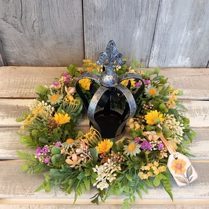 Megújulás- Tavaszi Kopogtató/Virágos Kopogtató/Tavaszi Ajtódísz/Nyári Ajtódísz/Falidísz/Koszorú - otthon & életmód - dekoráció - ajtó- és ablak dekoráció - ajtódísz & kopogtató - Meska.hu