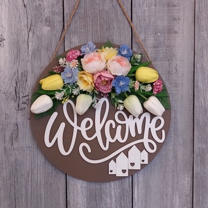 TavaszÜdvözlet- Tavaszi Ajtódísz/Virágos Kopogtató/Tavaszi Kopogtató/Tavaszi Falidísz - Meska.hu