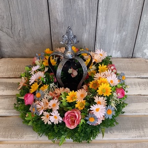 Színes Virágmező- Tavaszi Kopogtató/Virágos Kopogtató/Tavaszi Ajtódísz/Nyári Ajtódísz/Falidísz/Koszorú - otthon & életmód - dekoráció - ajtó- és ablak dekoráció - ajtódísz & kopogtató - Meska.hu