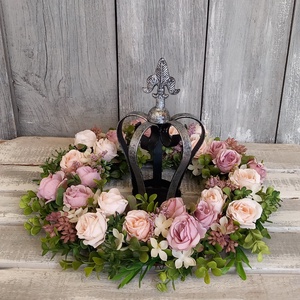 Vintage Rózsák Kopogtatnak- Virágos Kopogtató/Rózsás Ajtódísz/Ajtódísz/Virágos Ajtódísz/Falidísz/Koszorú - otthon & életmód - dekoráció - ajtó- és ablak dekoráció - ajtódísz & kopogtató - Meska.hu