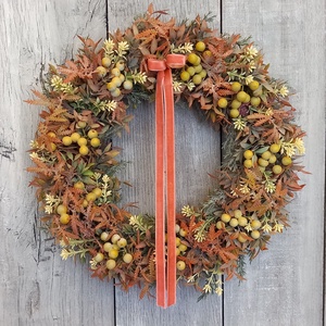 Már Vártalak - Bogyós Kopogtató/ Őszi Kopogtató /Őszi Ajtódísz /Falidísz/, Otthon & Életmód, Dekoráció, Ajtó- és ablak dekoráció, Ajtódísz & Kopogtató, Virágkötés, MESKA