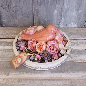  Kismadár Virágfészekben  - Tavaszi Asztaldísz/Virágos Asztaldísz/Köszöntő Virágdísz/Asztaldísz/Vintage Virágdísz, Otthon & Életmód, Virágdekoráció, Virágdíszek, Asztali virágdísz, Virágkötés, MESKA