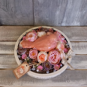  Kismadár Virágfészekben  - Tavaszi Asztaldísz/Virágos Asztaldísz/Köszöntő Virágdísz/Asztaldísz/Vintage Virágdísz - otthon & életmód - virágdekoráció - virágdíszek - asztali virágdísz - Meska.hu