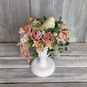 Vintage Kismadár  - Asztaldísz/Gyertyatartó/Tavaszi Asztaldísz/Virágos Asztaldísz, Otthon & Életmód, Virágdekoráció, Virágdíszek, Asztali virágdísz, Virágkötés, MESKA