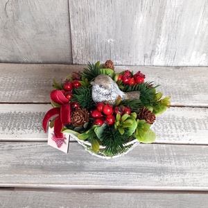 Kismadár Csipkebogyói  - Téli Asztaldísz/Asztaldekoráció/Köszöntő Asztaldísz - otthon & életmód - virágdekoráció - virágdíszek - asztali virágdísz - Meska.hu