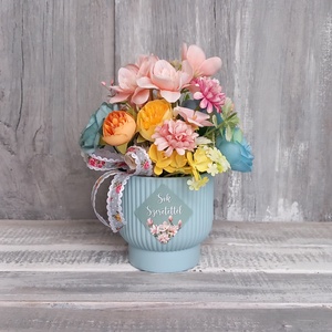 VirágHarmónia  - Tavaszi Asztaldísz/Virágos Asztaldísz/Köszöntő Asztaldísz/Anyák-napi Asztaldísz, Otthon & Életmód, Virágdekoráció, Virágdíszek, Asztali virágdísz, Virágkötés, MESKA