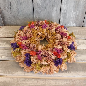 Színes Kócoska- Szárazvirág Ajtódísz/Tavaszi Ajtódísz/Szárazvirág Kopogtató/Nyári Ajtódísz/Falidísz/Koszorú - otthon & életmód - dekoráció - ajtó- és ablak dekoráció - ajtódísz & kopogtató - Meska.hu