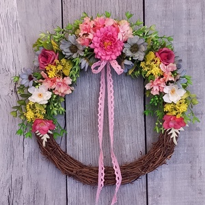 SzínVarázslat - Tavaszi Ajtódísz/Virágos Ajtódísz/Tavaszi Koszorú/Nyári Ajtódísz/Falidísz/Koszorú - otthon & életmód - dekoráció - ajtó- és ablak dekoráció - ajtódísz & kopogtató - Meska.hu