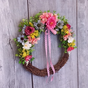 SzínVarázslat - Tavaszi Ajtódísz/Virágos Ajtódísz/Tavaszi Koszorú/Nyári Ajtódísz/Falidísz/Koszorú - otthon & életmód - dekoráció - ajtó- és ablak dekoráció - ajtódísz & kopogtató - Meska.hu