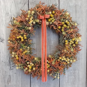 Már Vártalak - Bogyós Kopogtató/ Őszi Kopogtató /Őszi Ajtódísz /Falidísz/, Otthon & Életmód, Dekoráció, Ajtó- és ablak dekoráció, Ajtódísz & Kopogtató, Virágkötés, MESKA