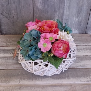 SzínVirágok  - Virágos Asztaldísz/Nőnapi Asztaldísz/Virágajándék/Virágkosár - otthon & életmód - virágdekoráció - virágdíszek - virágdísz kaspóban - Meska.hu