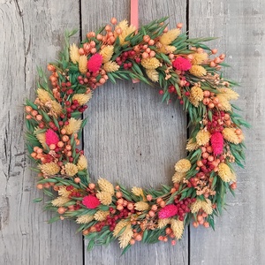 Varázslat- Szárazvirág Ajtódísz/Ajtódísz/Szárazvirág Kopogtató/Nyári Ajtódísz/Falidísz/Koszorú/Virágdekoráció, Otthon & Életmód, Dekoráció, Ajtó- és ablak dekoráció, Ajtódísz & Kopogtató, Virágkötés, MESKA