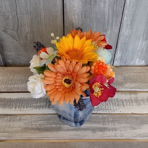 Színpompa - Nyári Asztaldísz/Virágos Asztaldísz/Köszöntő Virágdísz/Virágdekoráció - otthon & életmód - virágdekoráció - virágdíszek - virágdísz kaspóban - Meska.hu