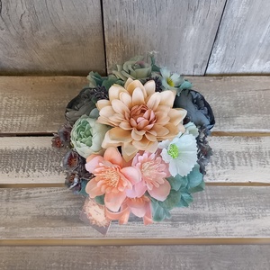 Vintage Kékség - Anyák-napi Asztaldísz/Tavaszi Asztaldísz/Virágos Asztaldísz/Köszöntő Asztaldísz - otthon & életmód - virágdekoráció - virágdíszek - virágdísz kaspóban - Meska.hu