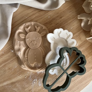3D fondant forma és kiszúró - Karácsonyi cuki rénszarvas - Meska.hu