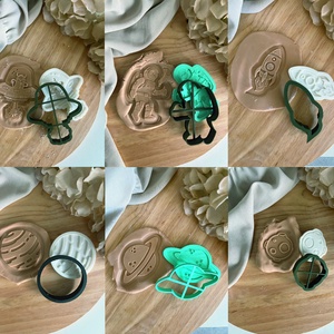 3D fondant forma és sütikiszúró - Űrutazás 6 darabos szett - Meska.hu